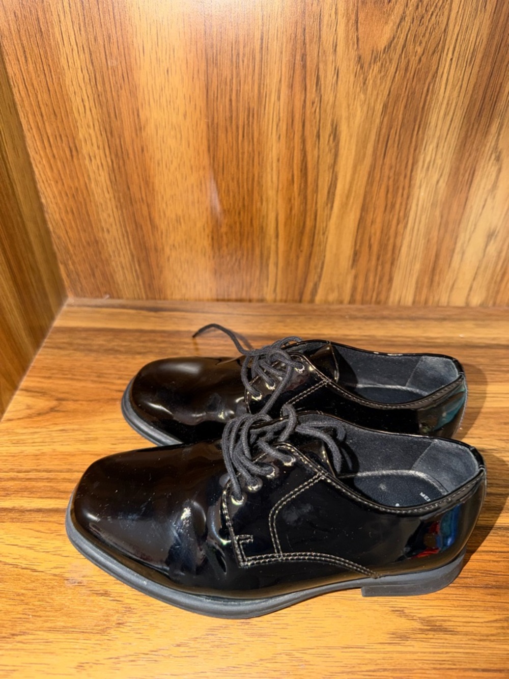 Black Patent Lace-Up Kid's Dress Shoes